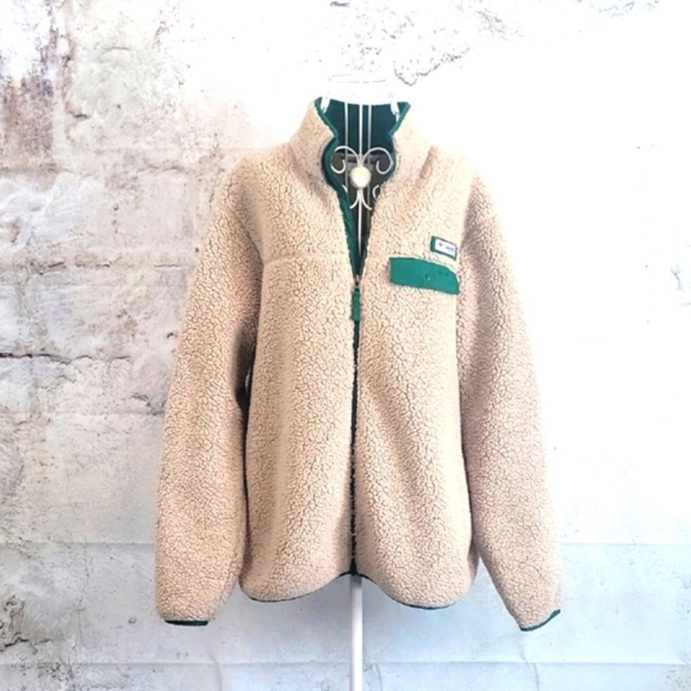 Columbia Cream and Green Performance Jacket